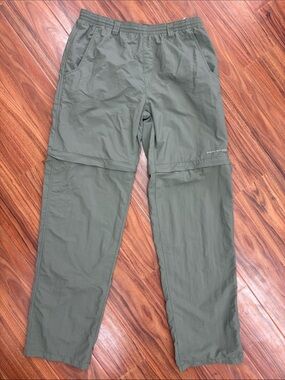 Columbia PFG Pants Mens Medium Green Windbreaker Convertable